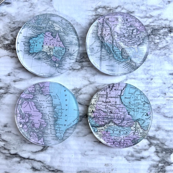 🗺️ Handmade Map Resin Coasters - Picture 2 of 6